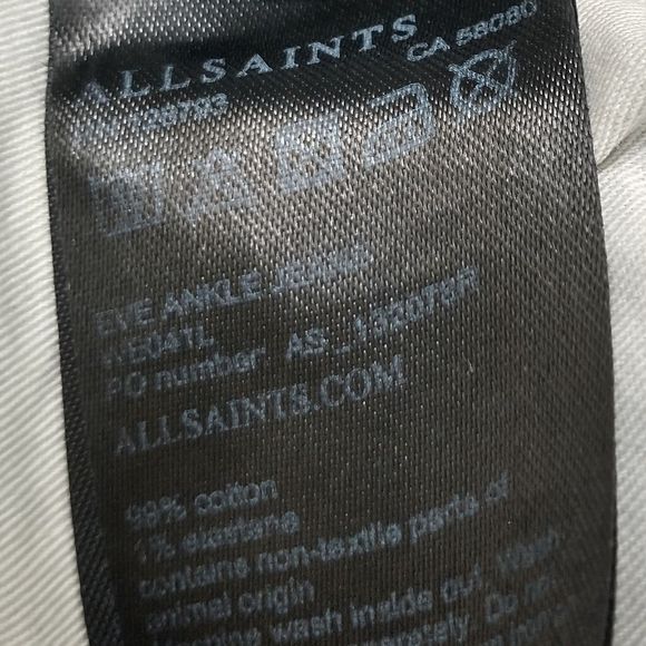 All Saints Eve Ankle Jeans, Size 25 - Picture 9 of 12